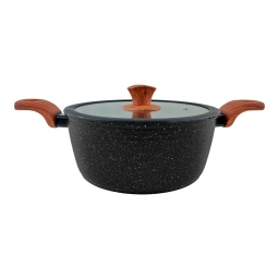 Cacerola Cuori Preto 24 cm M�rmol Titanio con Tapa