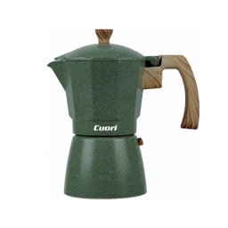Cafetera Cuori Java 3 Tazas Italiana con V�lvula Verde
