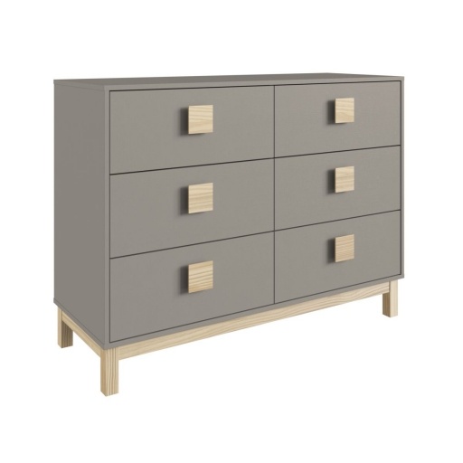 Cajonera Lille Gris de 6 Cajones para Dormitorio