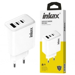 Cargador Inkax 2xusb-c 40 W USB-A Carga R�pida Blanco