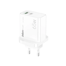 Cargador Inkax C09 USB-a y USB-C GaN 65 W Blanco
