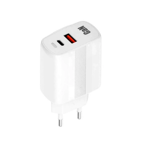 Cargador Inkax C46 USB-A y USB-C GaN 45 W Blanco