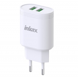 Cargador de Pared Inkax 2 USB-a 12 W Blanco Compacto