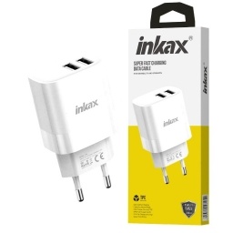 Cargador Inkax 2xusb-a Dual USB-A 2,4 a Blanco