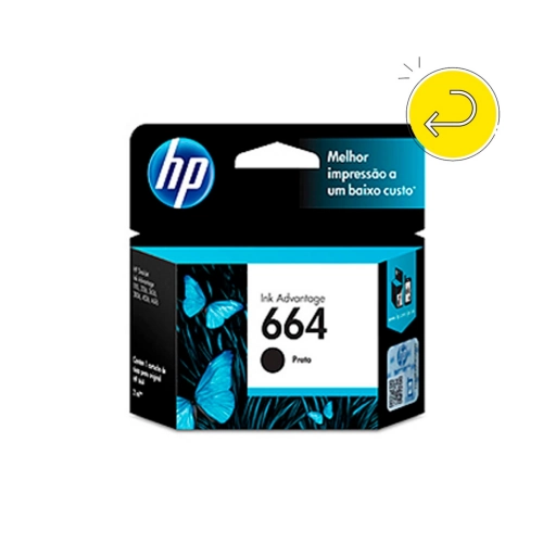 Cartucho HP 664 Negro Rendimiento 120 páginas