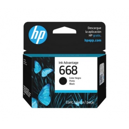 Cartucho de Tinta HP 668 Negro Original hasta 160 P�ginas