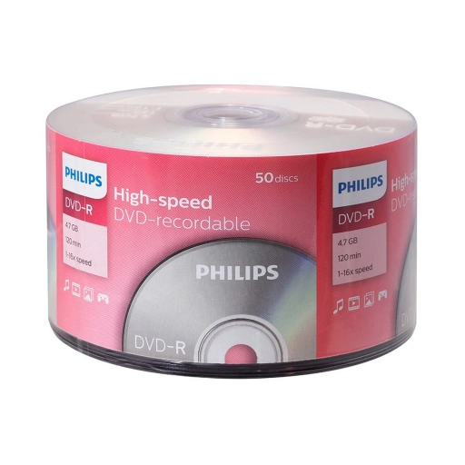 Disco Philips DVD-R 16X 120min 4,7 GB Grabable