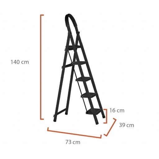 Escalera de agilidad 5 escalones negra para entrenamiento