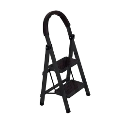 Escalera Lumax 2 Escalones Negra Antideslizante para Hogar