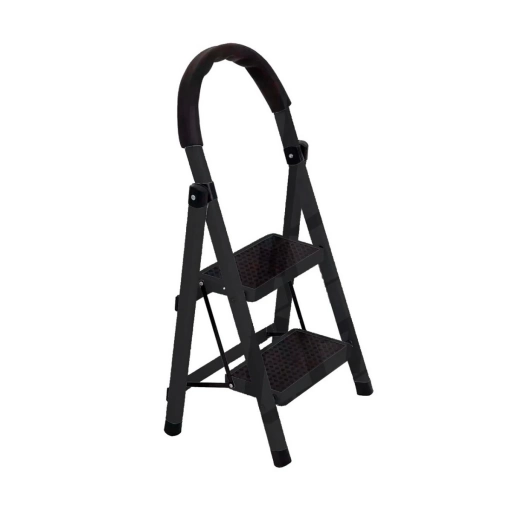 Escalera Lumax 2 Escalones Negra Antideslizante para Hogar