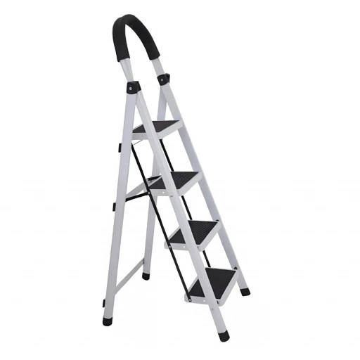 Escalera Lumax 4 Escalones Negra Blanca Antideslizante