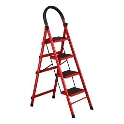 Escalera Lumax 4 Escalones Negra Roja Antideslizante