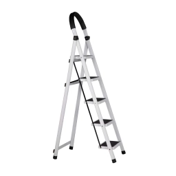Escalera Lumax Negra Y Blanca de 5 Escalones Antideslizante