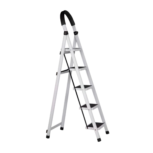 Escalera Lumax Negra Y Blanca de 5 Escalones Antideslizante
