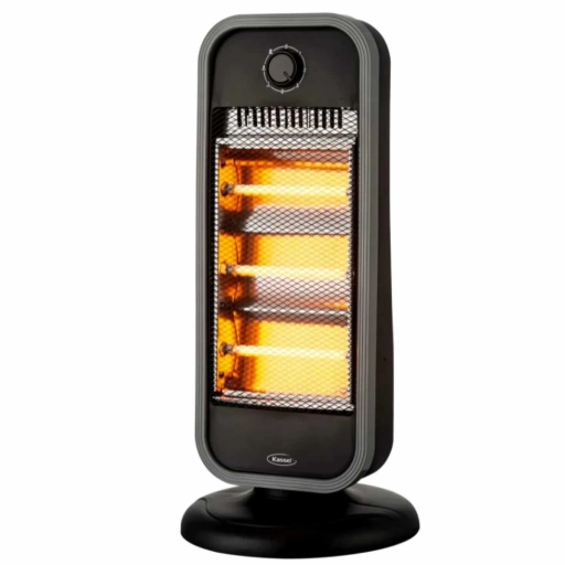 Estufa Kassel 3 Cuarzos Oscilante 1.200 W Negra