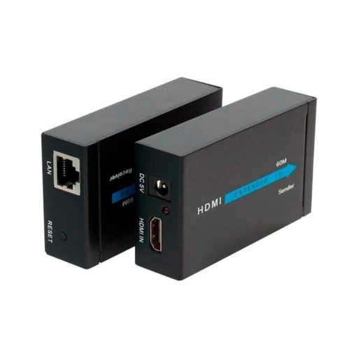 Extensor Hdtv a Ethernet RJ45 1080p hasta 60 metros Negro