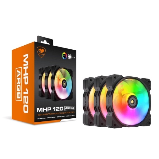 Fan Cooler Cougar MHP120 ARGB Kit X3 Negro 120 mm