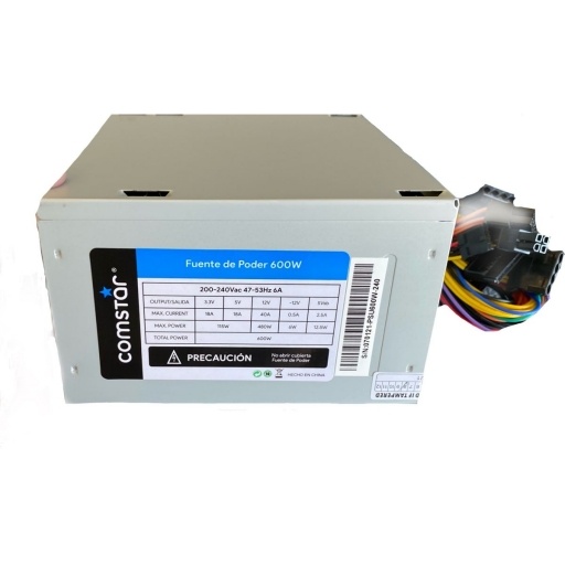 Fuente Comstar 600 W ATX 220 V para PC de Escritorio