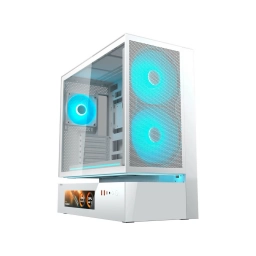 Gabinete Gamer Cougar CFV235 Mesh Vision Blanco LCD