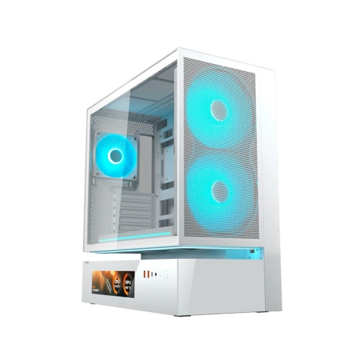 Gabinete Gamer Cougar CFV235 Mesh Vision Blanco LCD