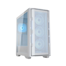 Gabinete Cougar Uniface RGB Blanco con Vidrio Templado