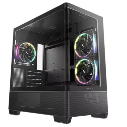 Gabinete DeepCool CG380U 3F Negro con Cristal Curvo