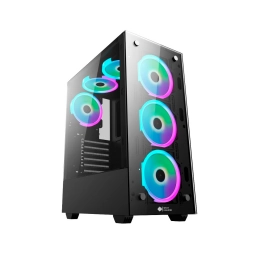 Gabinete Gamer Shot Gaming SHOT-SUP-8012-4C Cristal Templado Negro