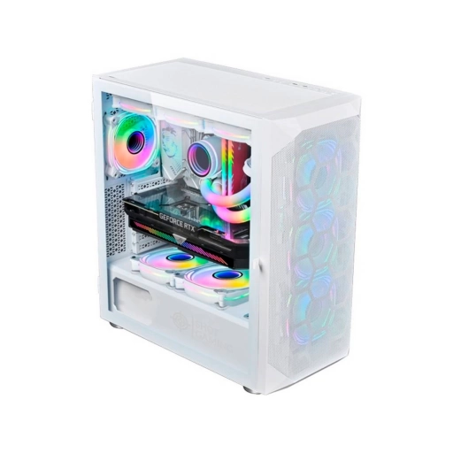 Gabinete HSI Shot SUP230B Blanco Vidrio Templado Mid Tower