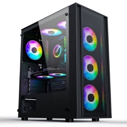 Gabinete Marvo CA123 Negro RGB Vidrio Templado Mid