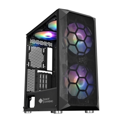 Gabinete Gamer Shot SUP 230B Black Cristal Templado