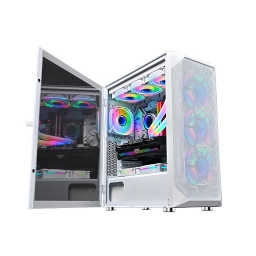 Gabinete Gamer Shot SUP 230B White Cristal Templado