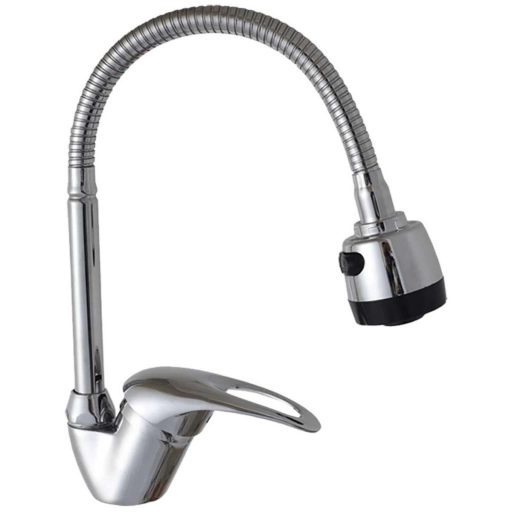 Grifer�a Zilan ZLN0382 Monocomando Cocina Flexible Cromada
