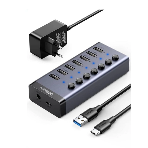 Hub USB Ugreen 7 Puertos USB 3.0 5Gbps con Fuente 24W
