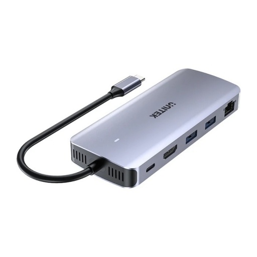 Hub USB-C Unitek 6 en 1 10 Gbps con Lector SD