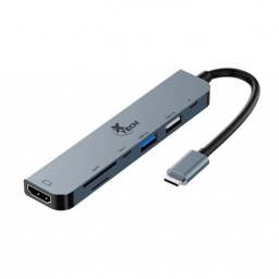 Hub USB-C X-Tech XTC-571 7 en 1 con HDMI 4K y PD Gris