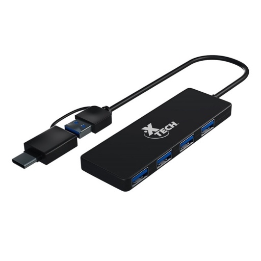 Hub USB Xtech de 4 Puertos USB 3.0 para Notebook y PC