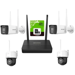 Kit Hikvision NVS Easy Link Wifi 6 + 4 Camaras 2MP + MicroSD 512GB