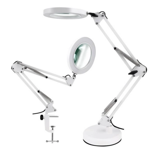 L�mpara LED de Mesa con Lupa X5 y Brazo Ajustable