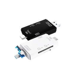 Lector De Tarjetas Universal Treqa 6 En 1 USB Micro USB USB-C OTG