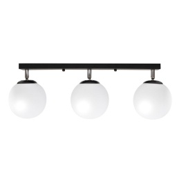 Luminaria Aplique Unsi Tres Esferas de Vidrio Negro