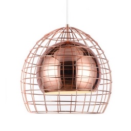 Luminaria Colgante Ovo Cage Cobre Estilo Industrial