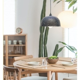 Luminaria Colgante Terrazzo Negra Metal Contempor�nea