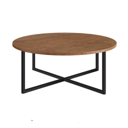 Mesa de Centro Unsi Circa Baja MDP y Acero Madera Negro