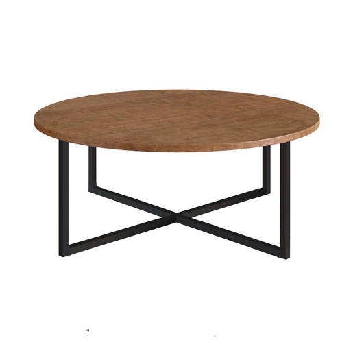 Mesa de Centro Unsi Circa Baja MDP y Acero Madera Negro