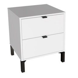 Mesa de Luz Marden Blanca 2 Cajones 50x40x61cm