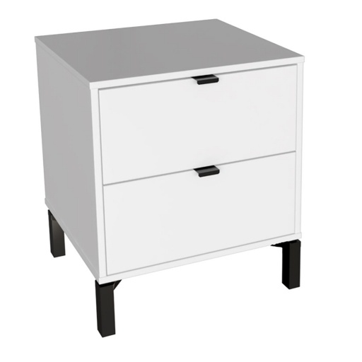Mesa de Luz Marden Blanca 2 Cajones 50x40x61cm