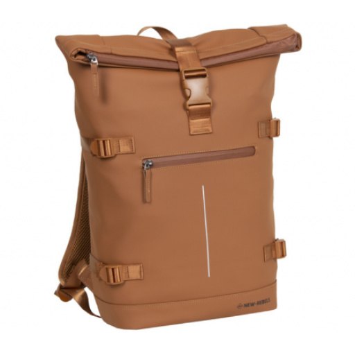 Mochila William 19L Cognac Urbana Resistente con Bolsillos