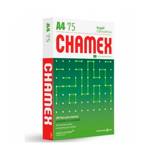 Papel Chamex 75grs A4 Blanco Resma de 500 Hojas