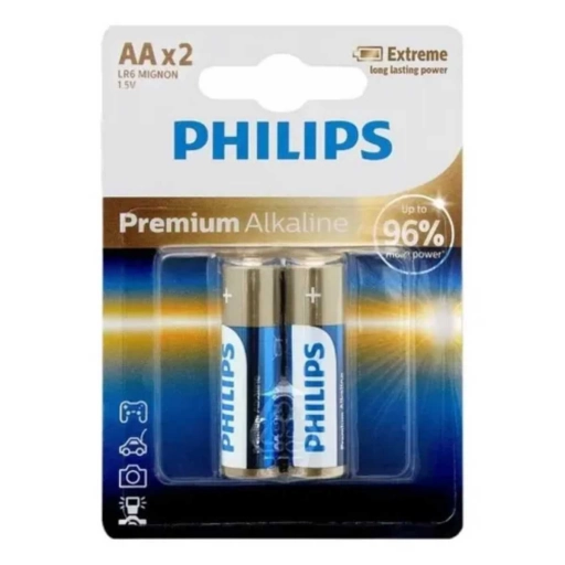 Pilas Alcalinas Philips AA LR6 Alta Potencia Pack X2