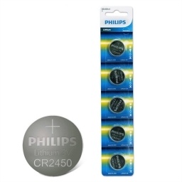 Pila de Litio Philips CR2450 Pack X5 en Blister para Dispositivos